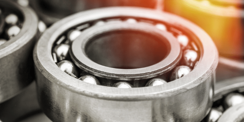 closeup image of steel bearing